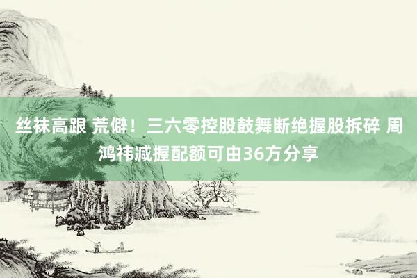 丝袜高跟 荒僻！三六零控股鼓舞断绝握股拆碎 周鸿祎减握配额可由36方分享