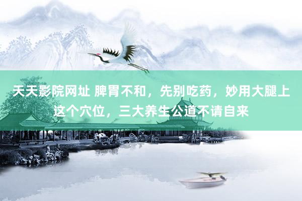 天天影院网址 脾胃不和，先别吃药，妙用大腿上这个穴位，三大养生公道不请自来