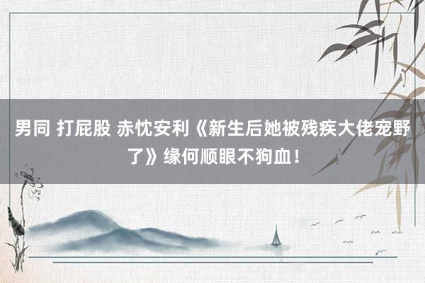 男同 打屁股 赤忱安利《新生后她被残疾大佬宠野了》缘何顺眼不狗血！