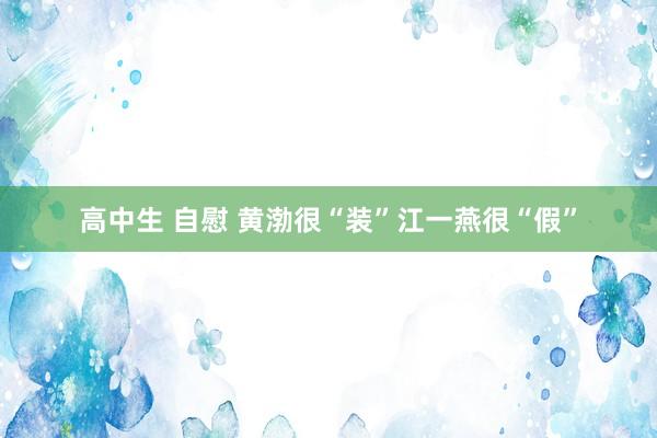 高中生 自慰 黄渤很“装”江一燕很“假”