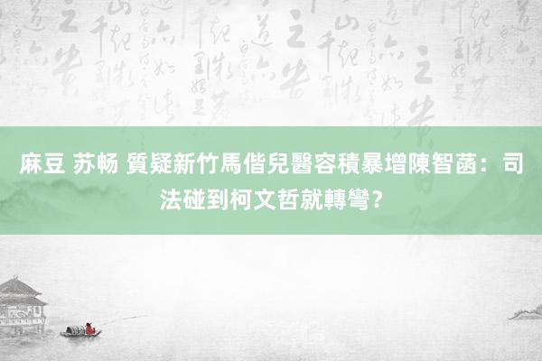 麻豆 苏畅 質疑新竹馬偕兒醫容積暴增　陳智菡：司法碰到柯文哲就轉彎？
