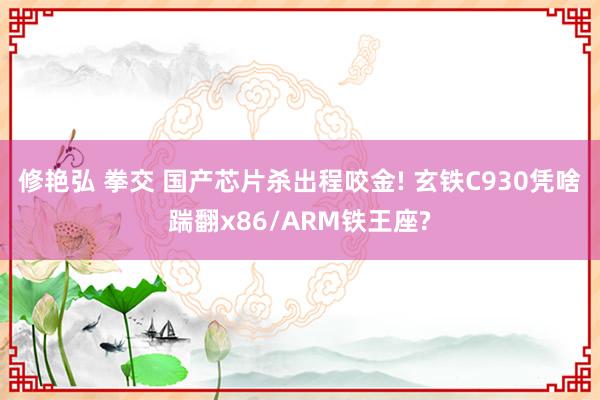修艳弘 拳交 国产芯片杀出程咬金! 玄铁C930凭啥踹翻x86/ARM铁王座?