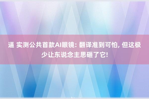 逼 实测公共首款AI眼镜: 翻译准到可怕, 但这极少让东说念主思砸了它!