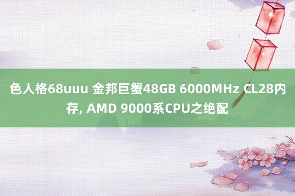 色人格68uuu 金邦巨蟹48GB 6000MHz CL28内存, AMD 9000系CPU之绝配