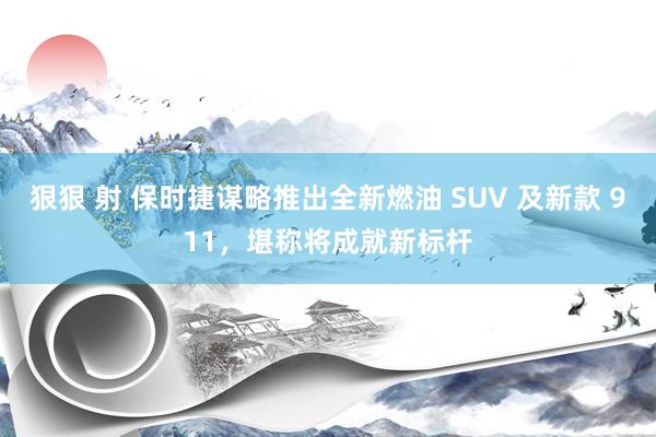 狠狠 射 保时捷谋略推出全新燃油 SUV 及新款 911，堪称将成就新标杆